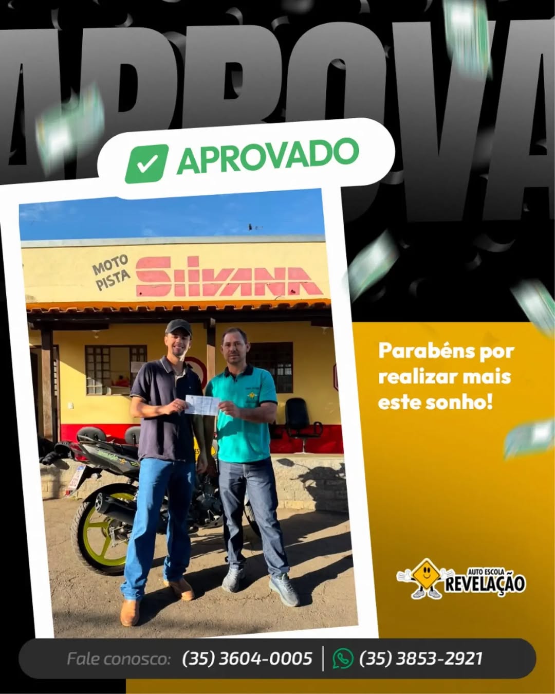 Aluno aprovado na Auto Escola Revelação