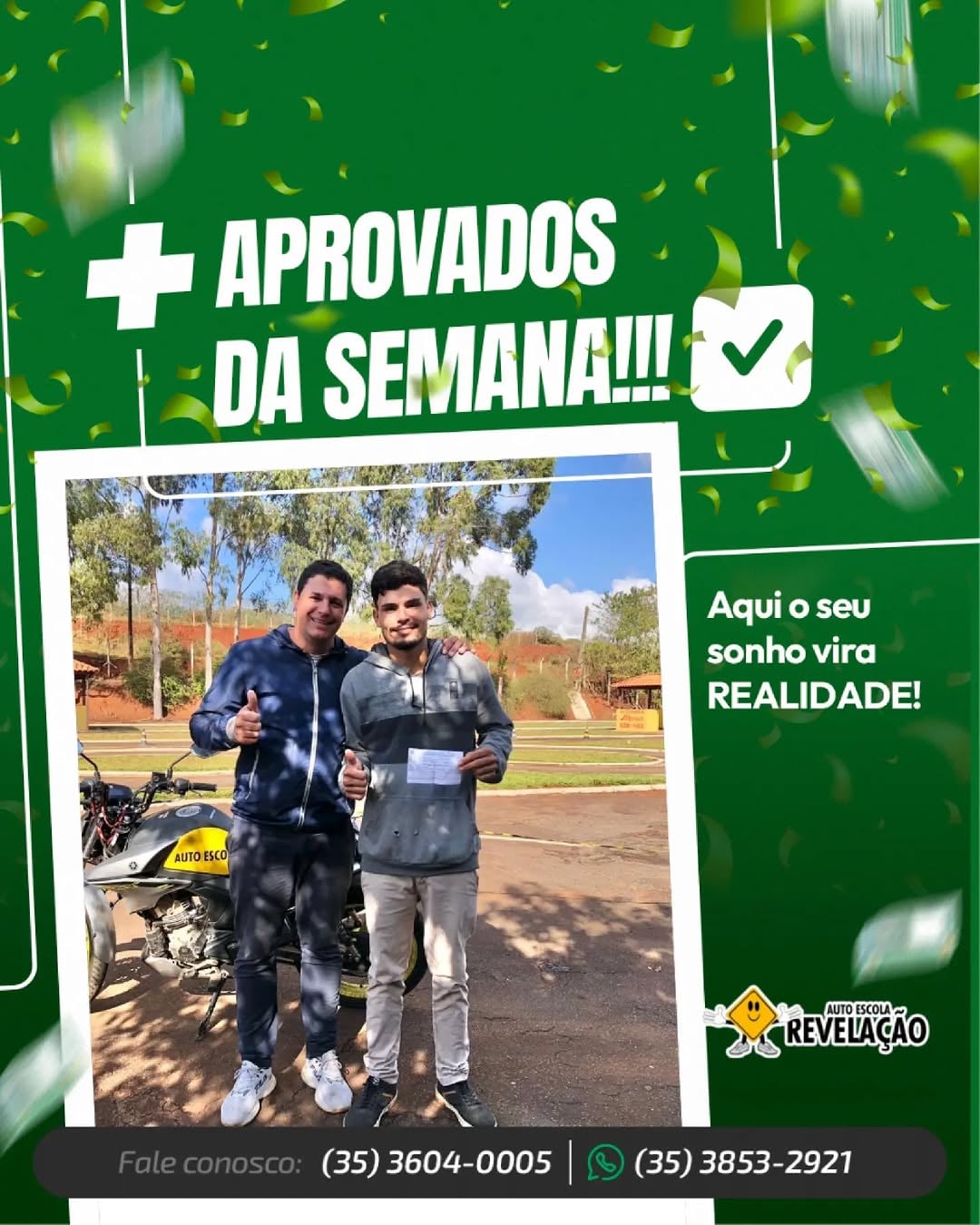 Aluno aprovado na Auto Escola Revelação