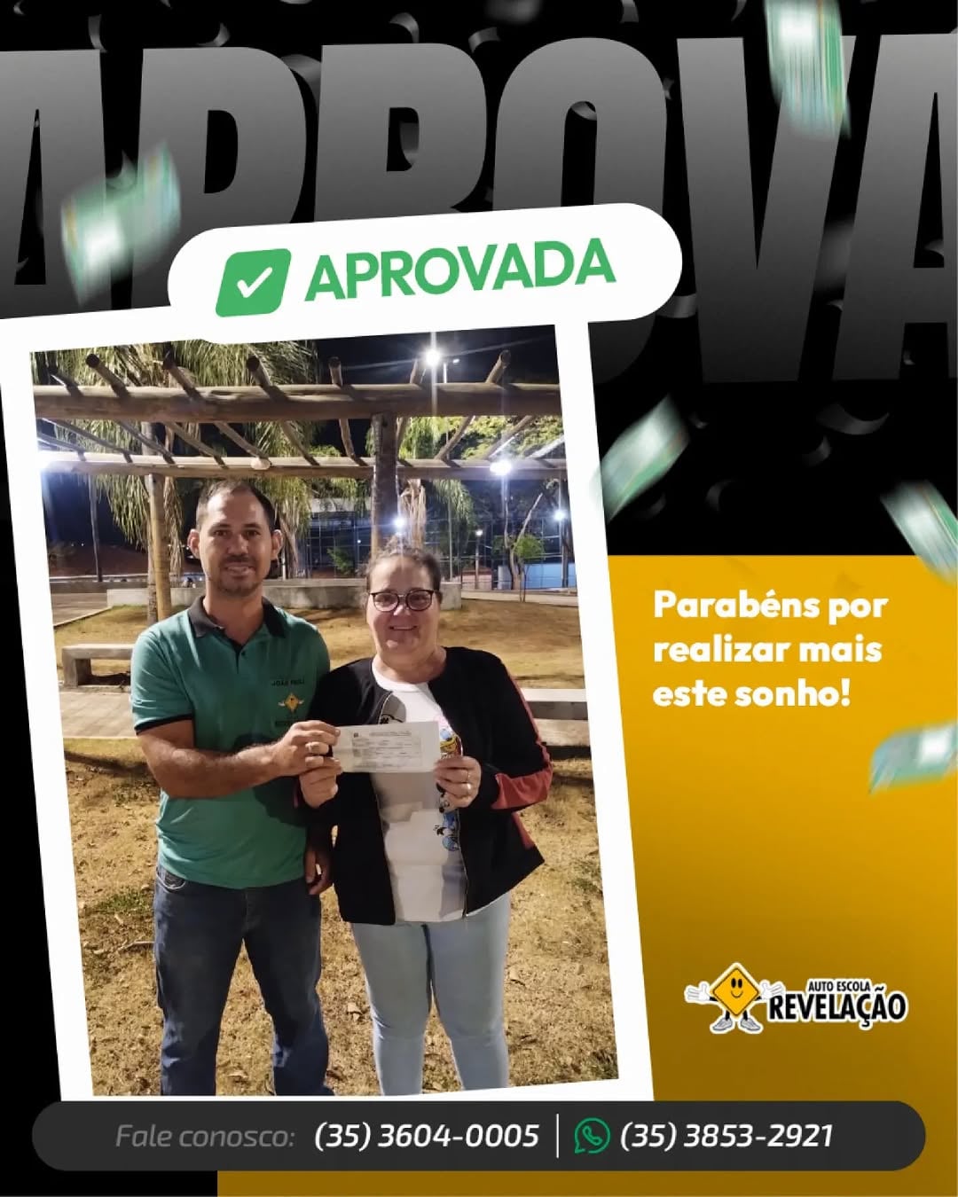 Aluno aprovado na Auto Escola Revelação